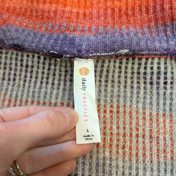Daily Practice x Anthropologie Half Zip Tunic Sweater Striped Size L - Picture 3 of 7
